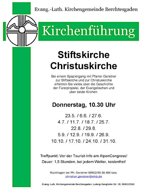Einladung zur Kirchenführung (Christuskirche, Stiftskirche)