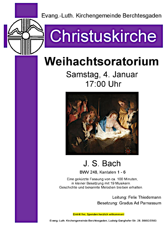 Einladung zum Weihnachtsoratorium in die Christuskirche