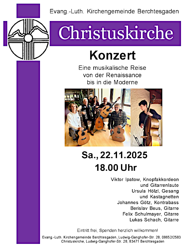 Einladung zum Konzert am 22.11.2025