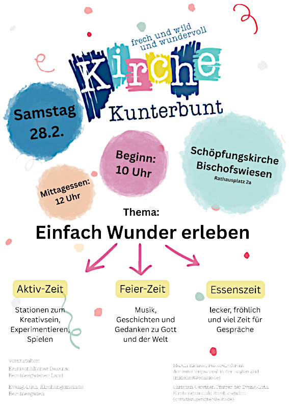 Einladung zur Kirche Kunterbunt