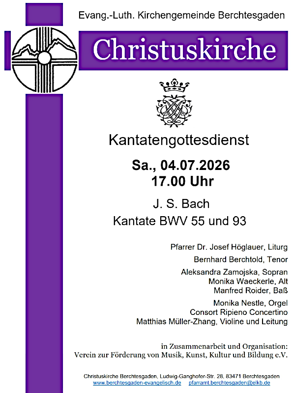 Einladung zum Kantaten-Gottesdienst