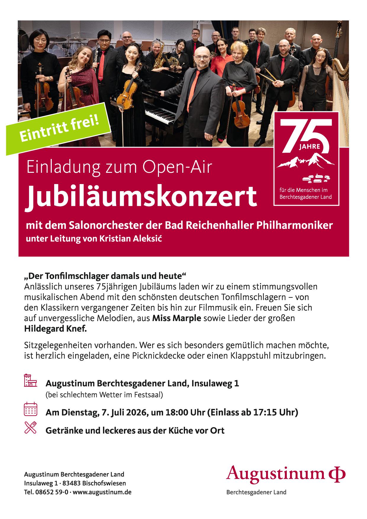 Einladung zum Jubiläumskonzert des Augustinums
