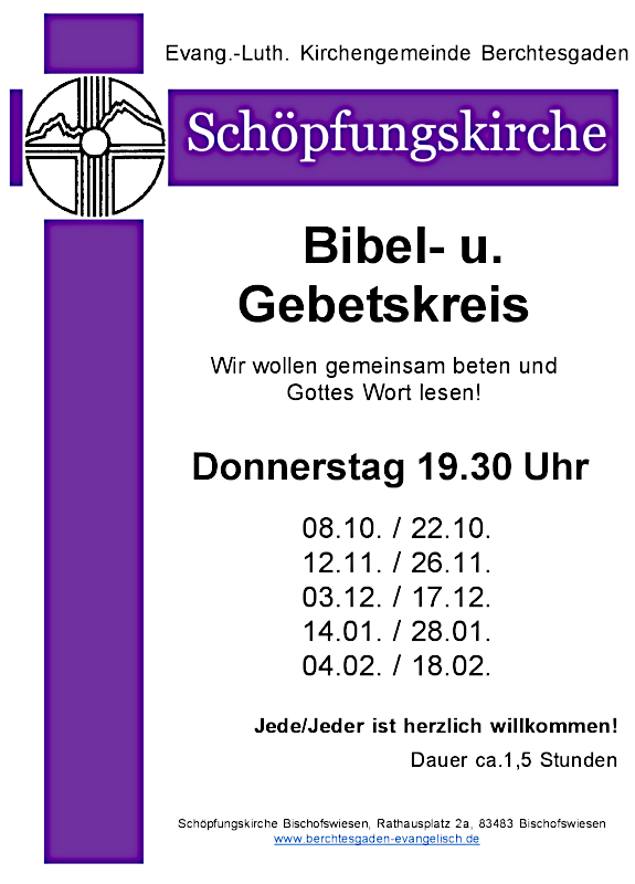 Einladung zum Bibel- und Gebetskreis